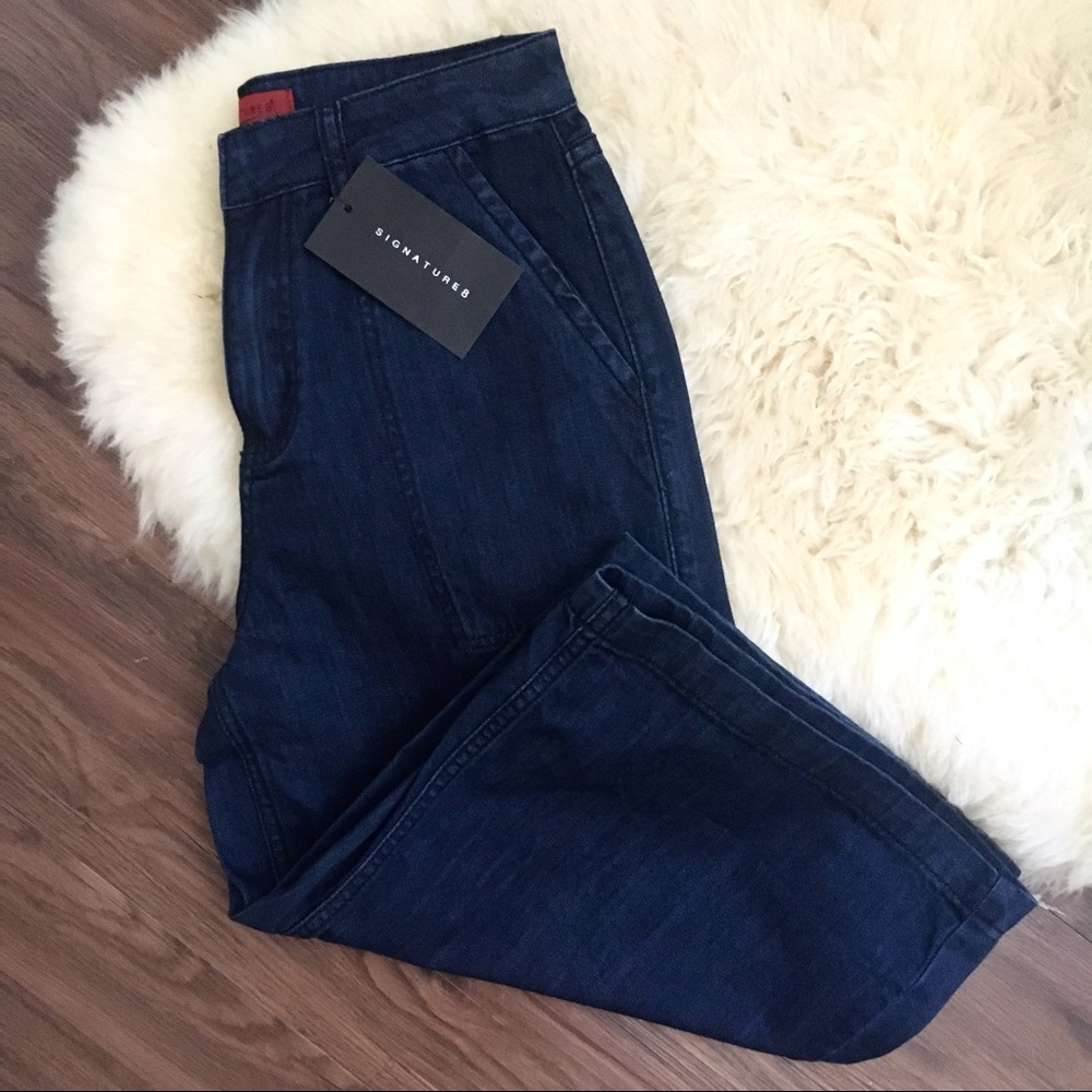 ASOS Jean Culottes Dark Denim Small Signature8